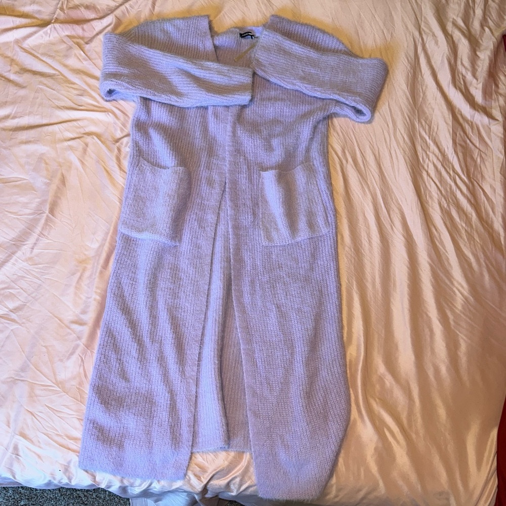 Purple long cardigan